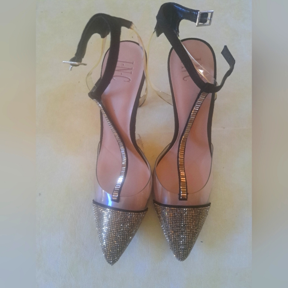 New shoes from Macy's. Never been worn. Shiny gold bling